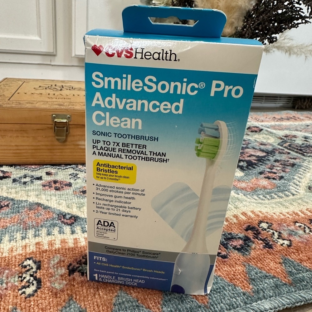 New CVS Health Smile Sonic Pro Advanced Electric Toothbrush Clean Sonic - Picture 3 of 14